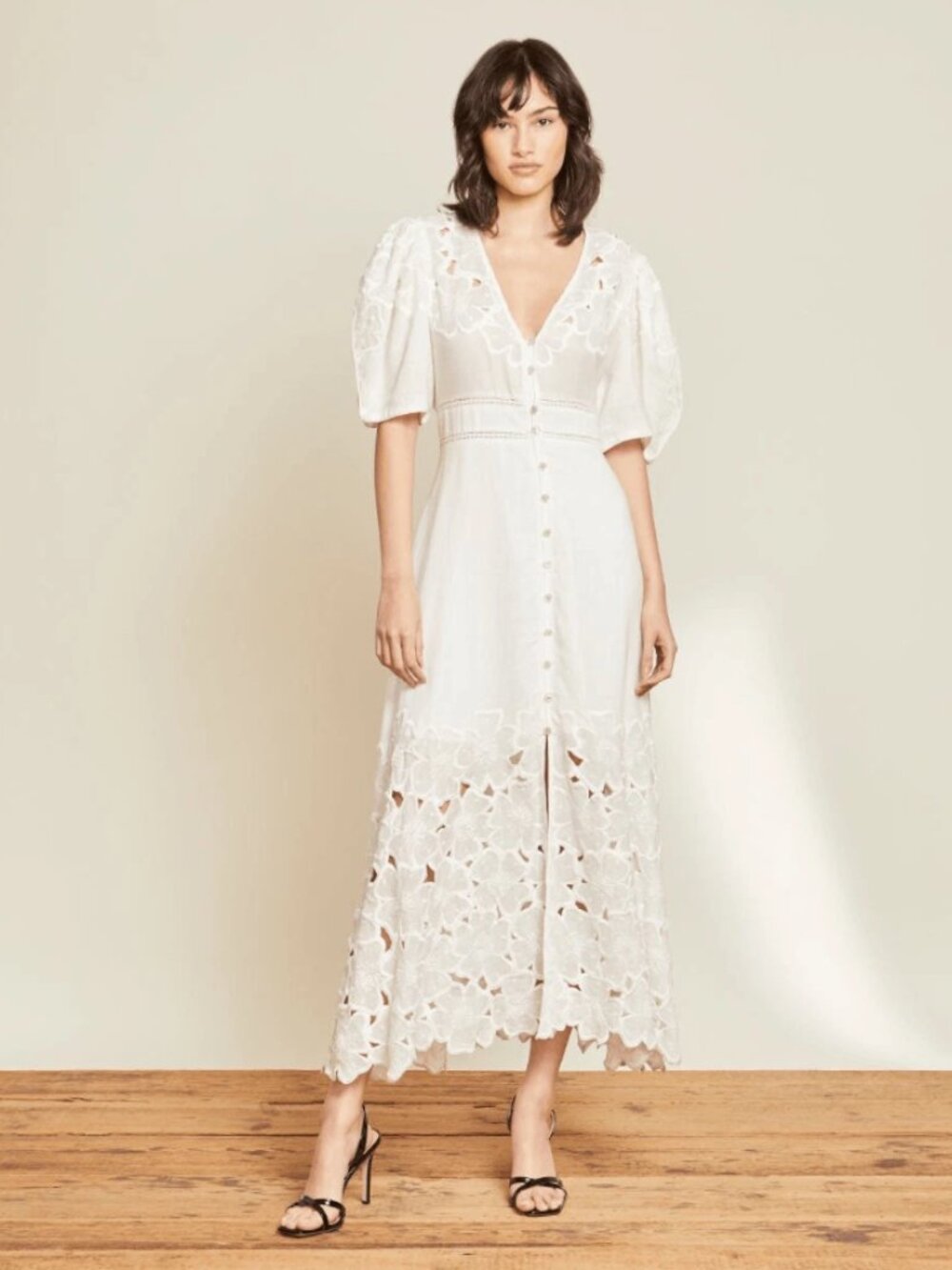 VERONICA BEARD Hope White Floral Embroidered Dress Sz 10 RUNS SMALL - Picture 3 of 14